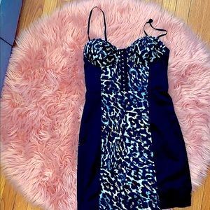 Leopard print  short Sweetheart Neckline Dress.